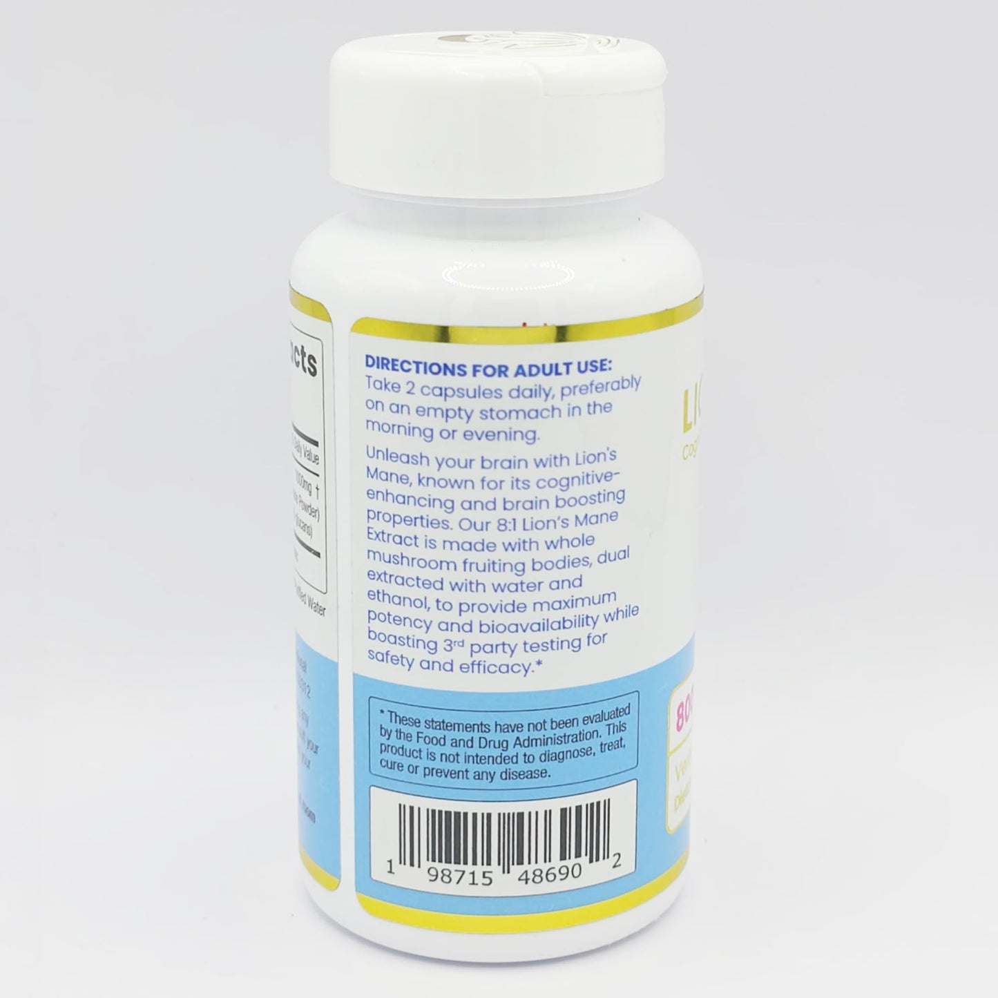 ENCAPSULATE Lion’s Mane 8:1 Extract Capsules 60 Count