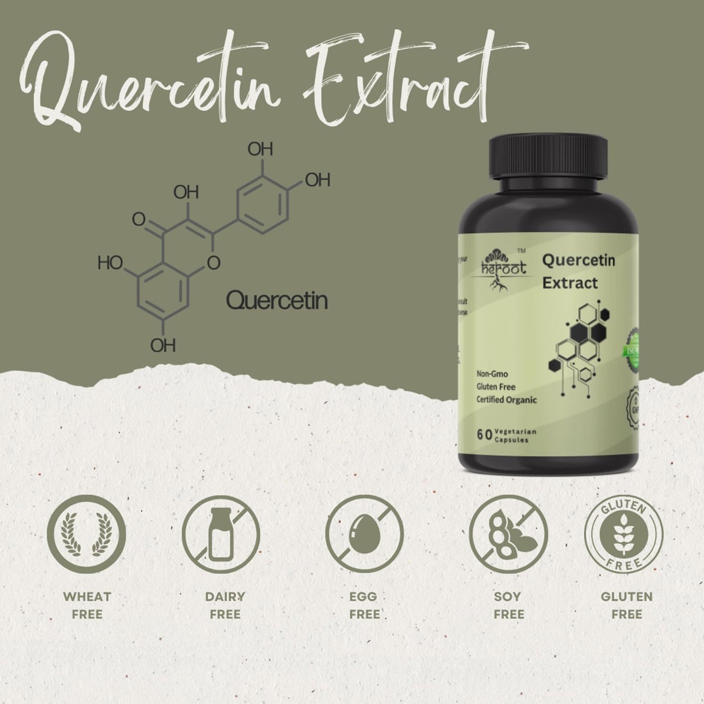 Heroot Quercetin Extract Capsules 60 Count