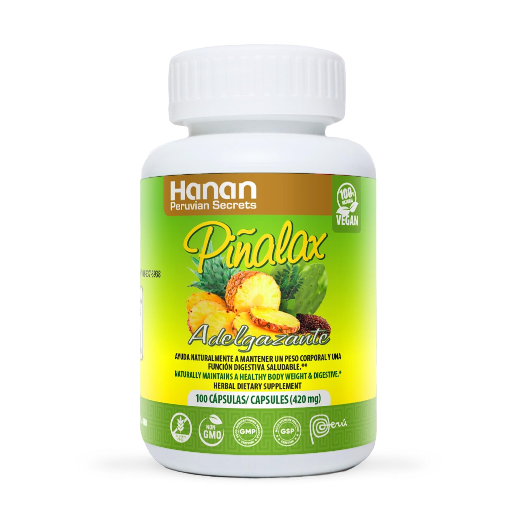 HANAN PERUVIAN SECRETS Hanan Piñalax Capsule 100 Count