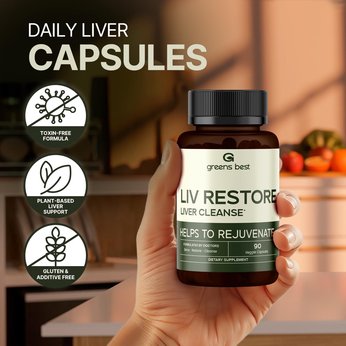 GREEN'S BEST Liver Support Supplement Capsules, 90 Capsules