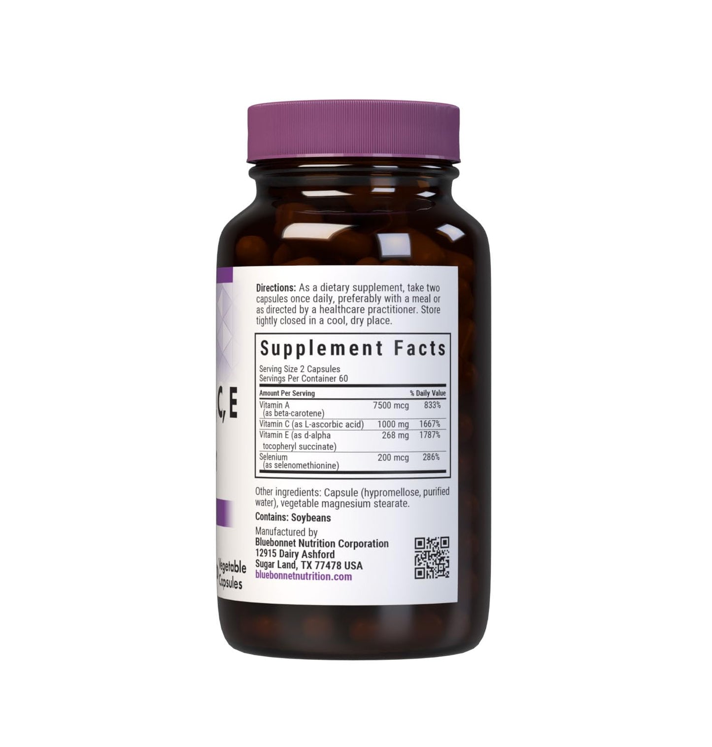 BlueBonnet Beta Carotene C and E Plus Selenium Vegetarian Capsules, 120 Count