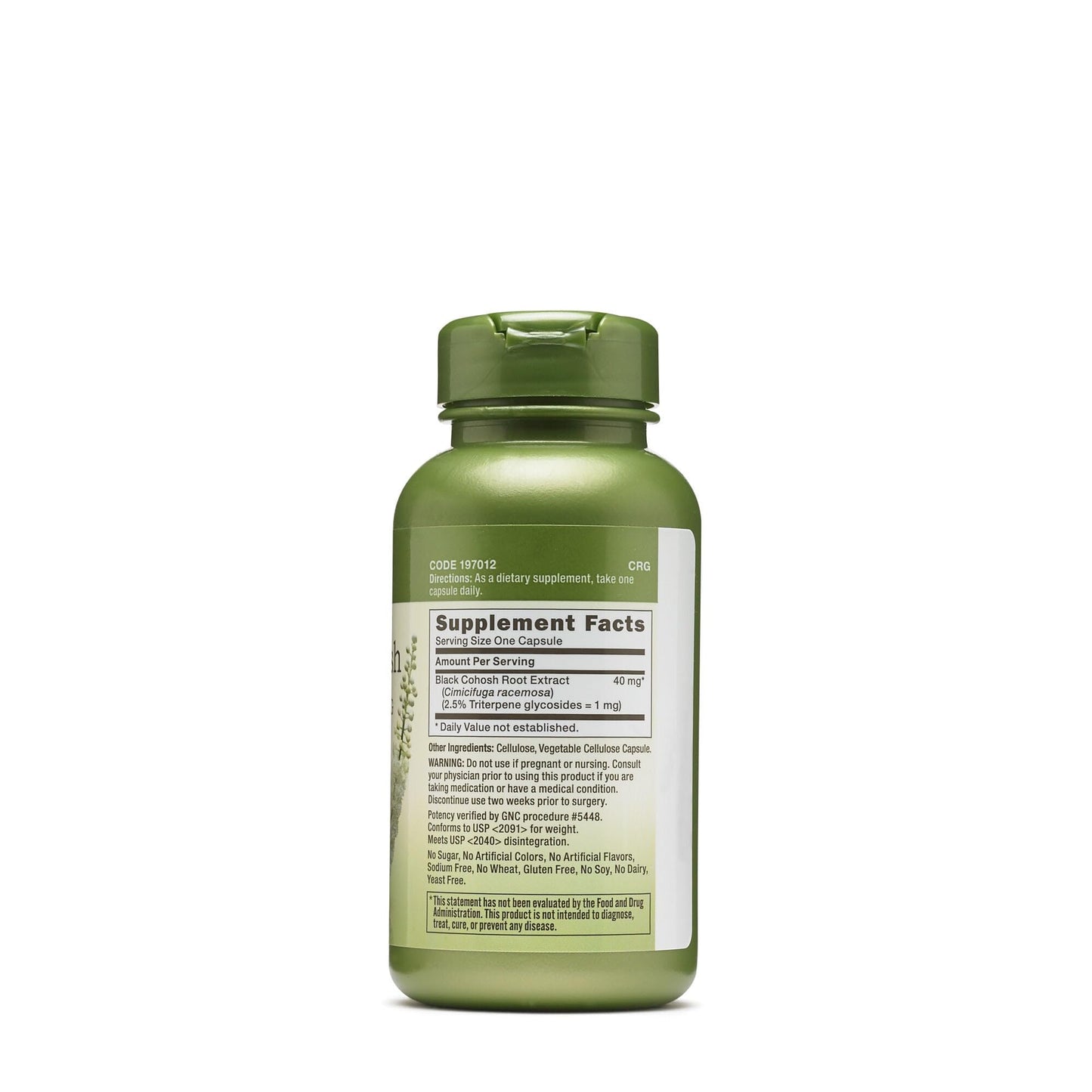 GNC Herbal Plus Black Cohosh Extract 40mg Capsule, 100 Count