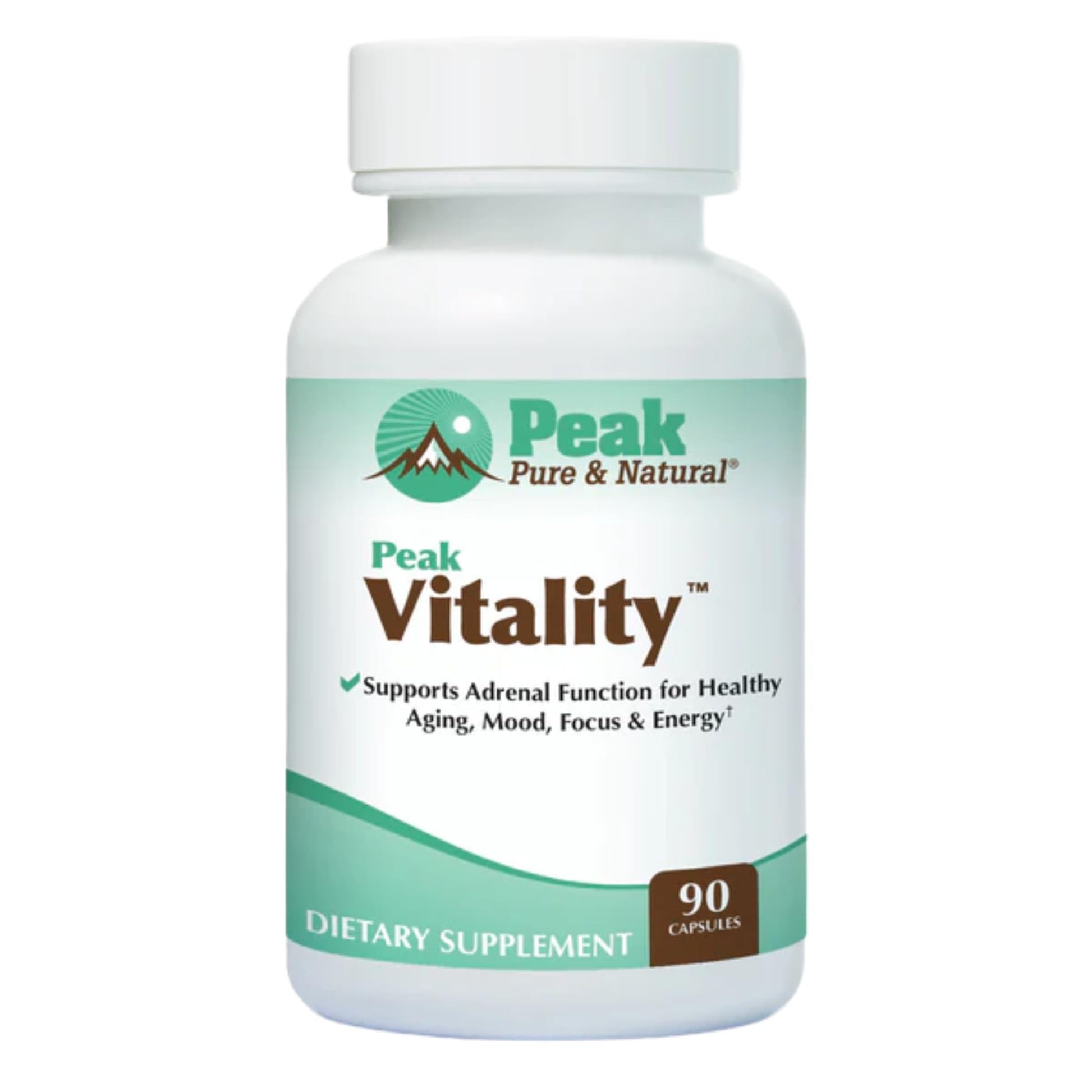 Peak Pure & Natural Peak Vitality Adrenal Support Supplement Capsules 90 Count