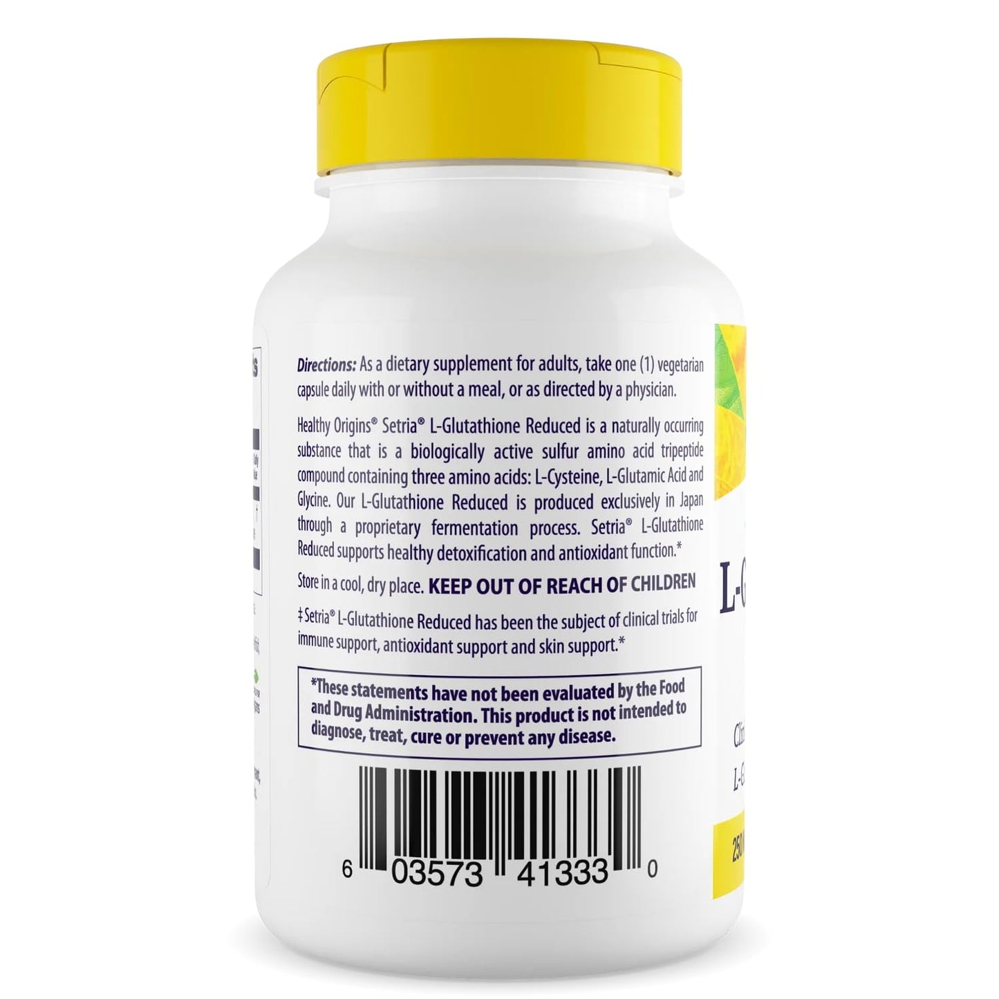 Healthy Origins Setria L-Glutathione 250 mg Capsules, 60 Count