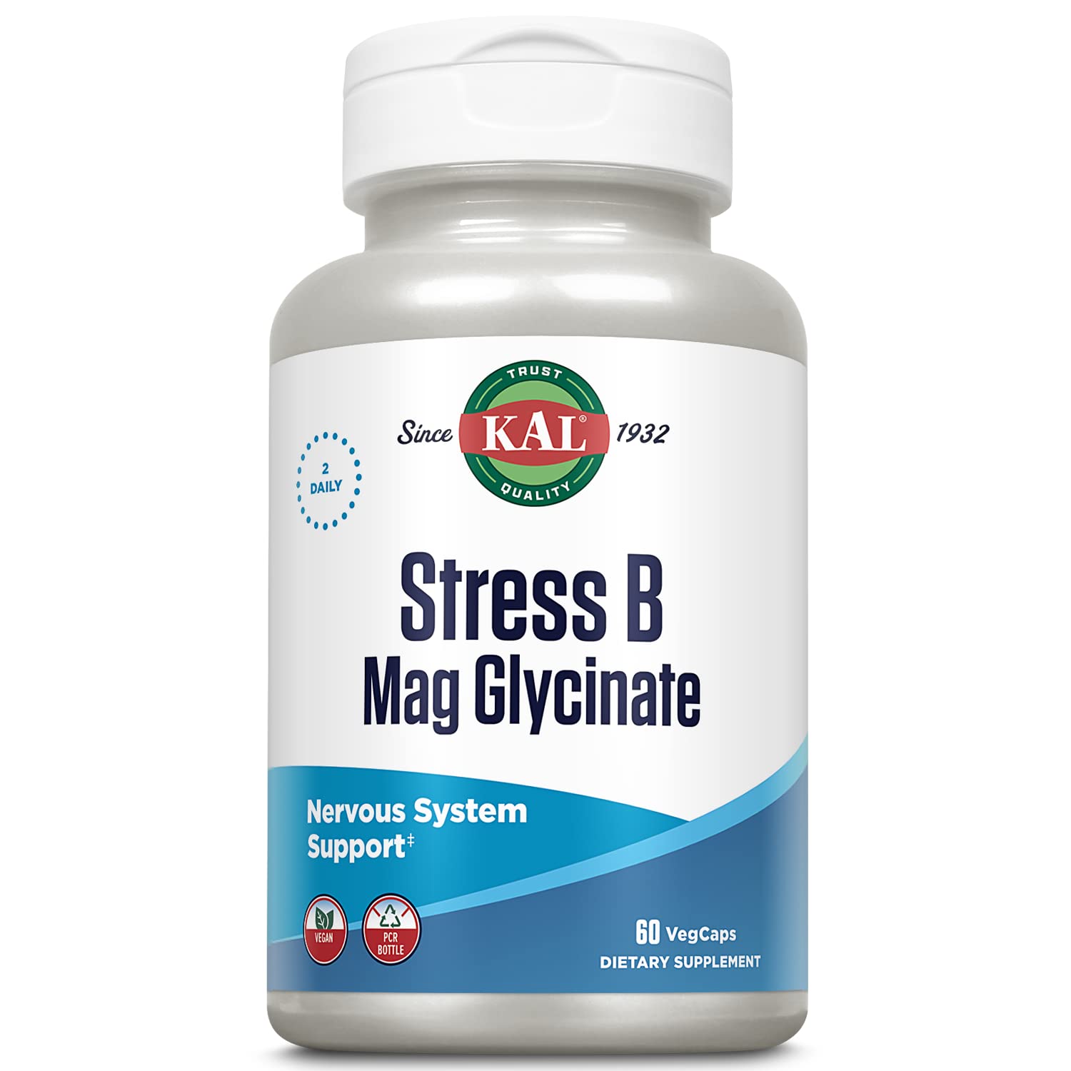 KAL Stress B Mag Glycinate Capsules 60 Count
