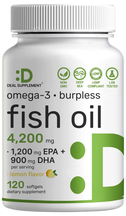 DEAL SUPPLEMENT Omega-3 Fish Oil Softgels 120 Count