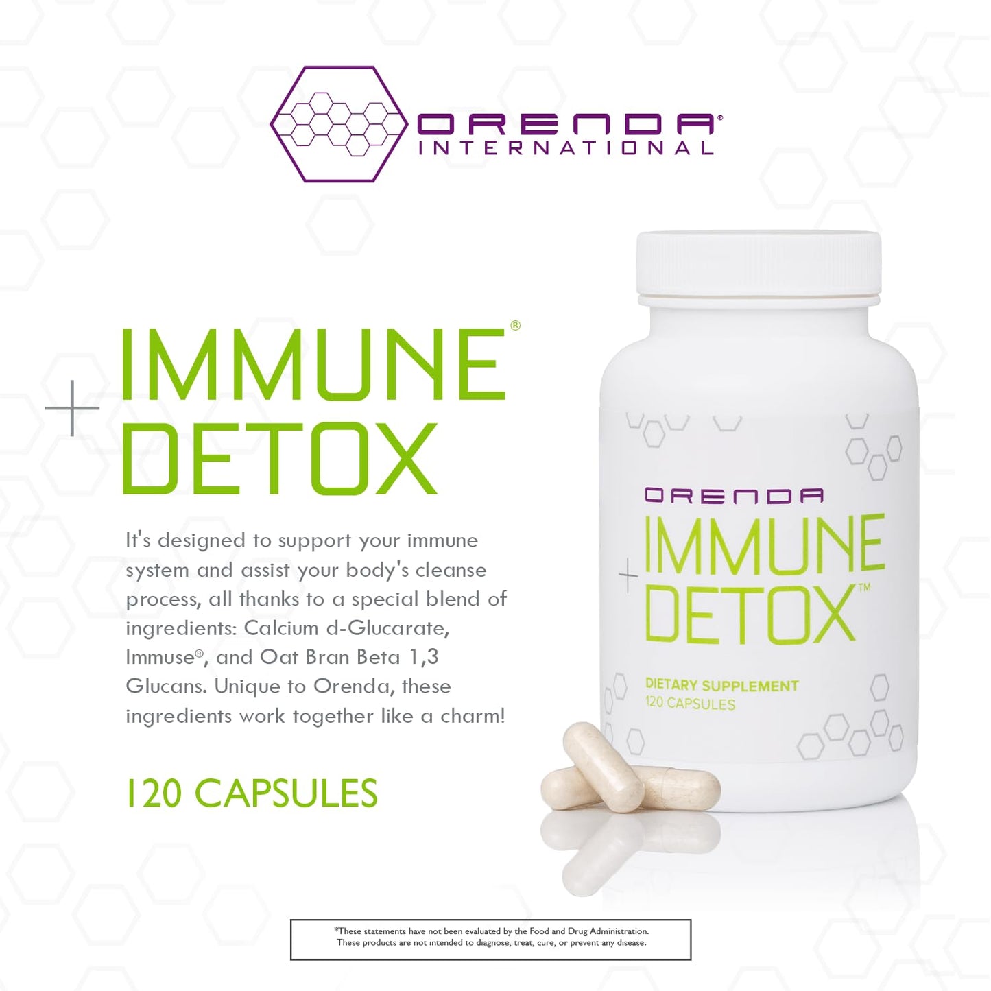 Orenda International Immune + Detox Postbiotic Formula 120 Capsules