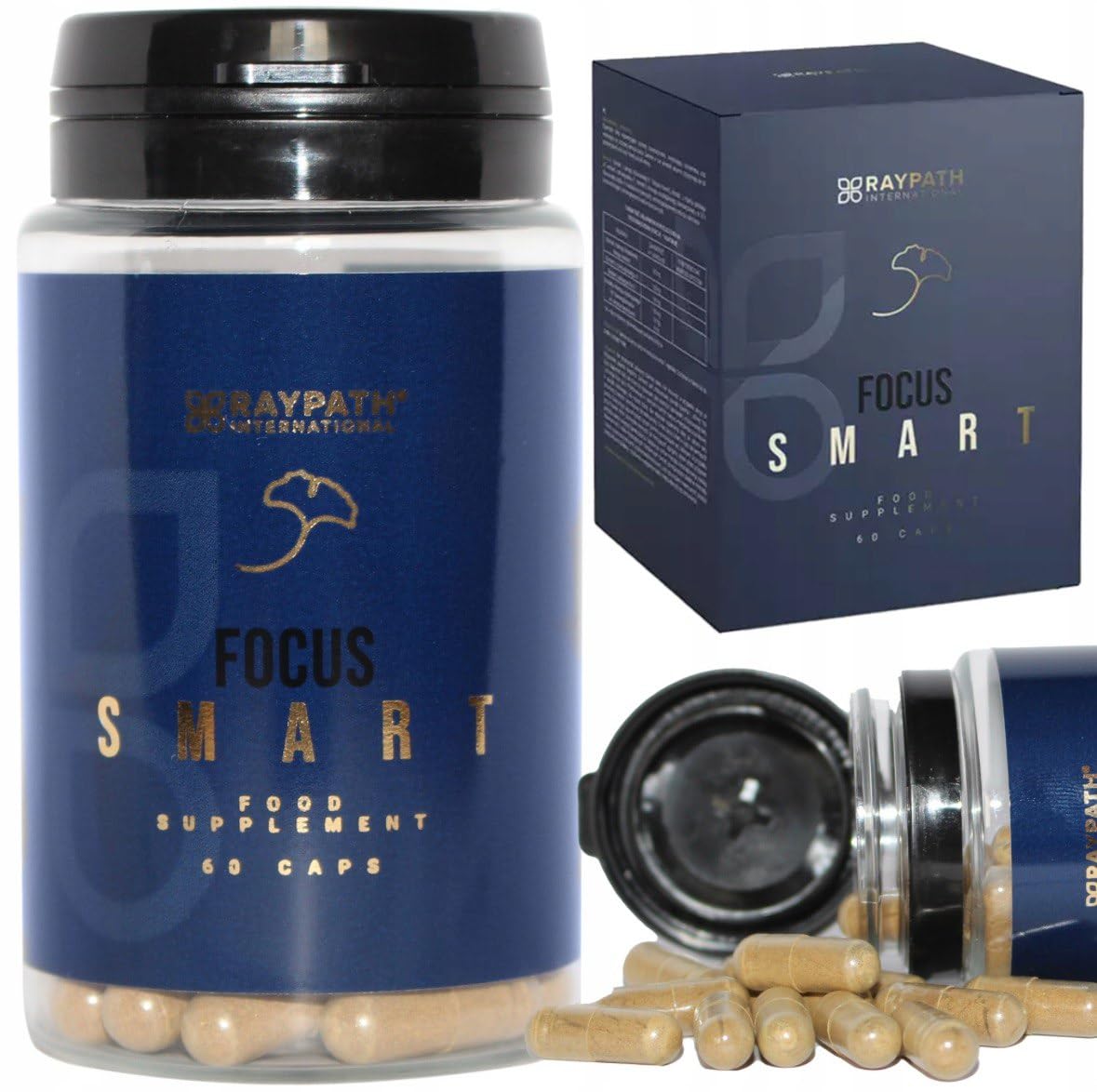 RAYPATH INTERNATIONAL Focus Smart Natural Brain & Memory Support Supplement 60 Capsules