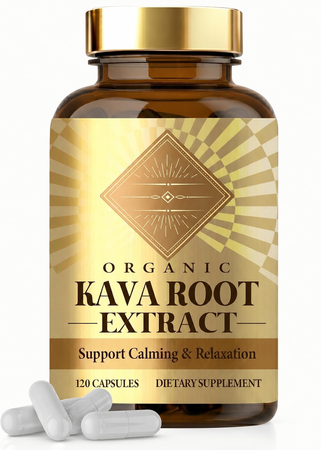 QDXHAYC Organic Kava Root Extract Capsule, 120 Capsules