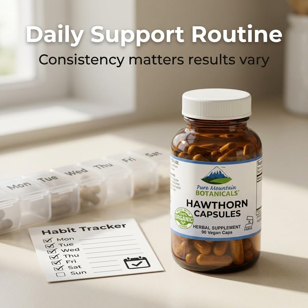 Pure Mountain Botanicals Hawthorn Berry Capsules, 90 Count