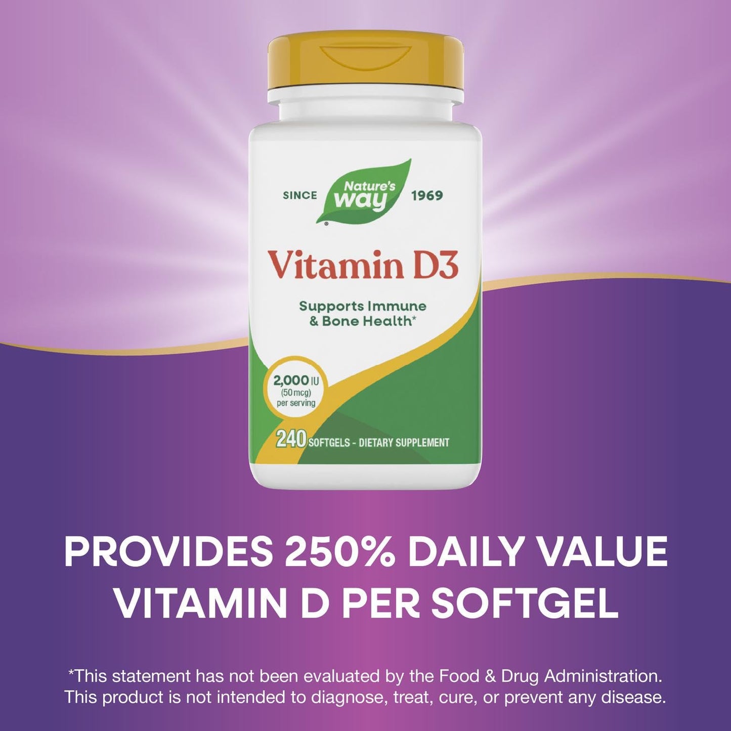 Nature's Way Vitamin D3 Softgels, 240 Count