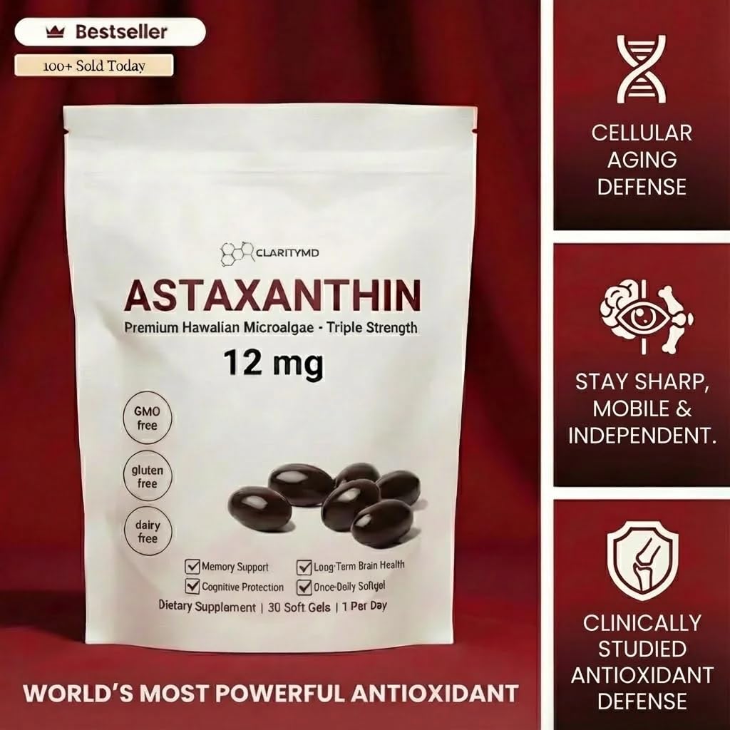 ClarityMD Astaxanthin 12mg Softgels 90 Count