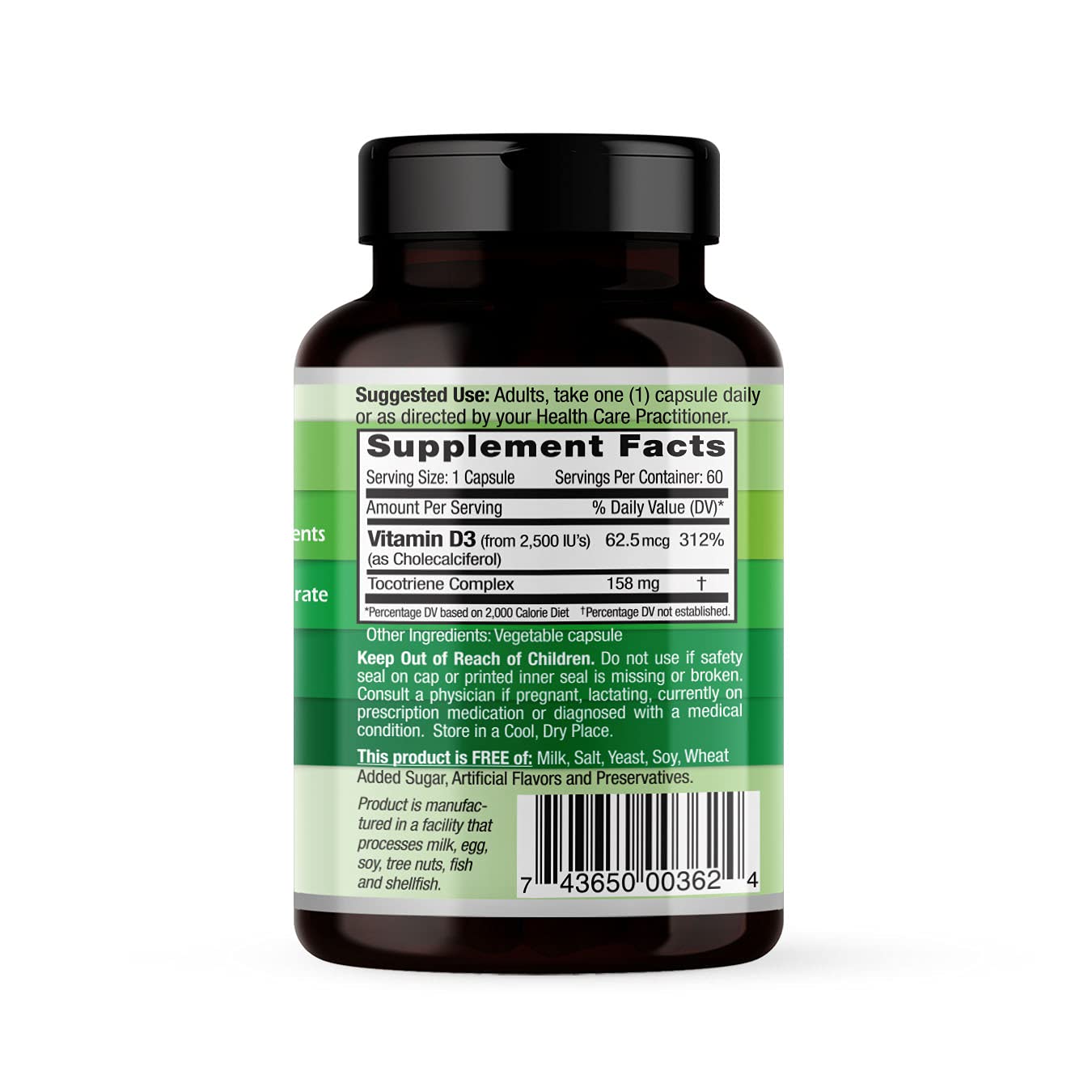 EMERALD LABS Vitamin D3 2,500 IU Capsules 60 Count