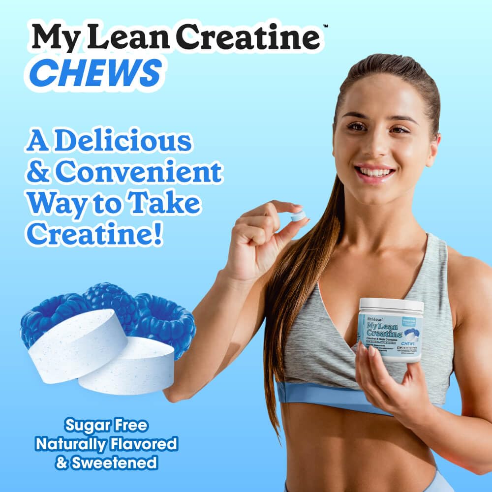Fit & Lean My Lean Creatine Chewable Tablets, Creatine Monohydrate with GAA, 120 Count