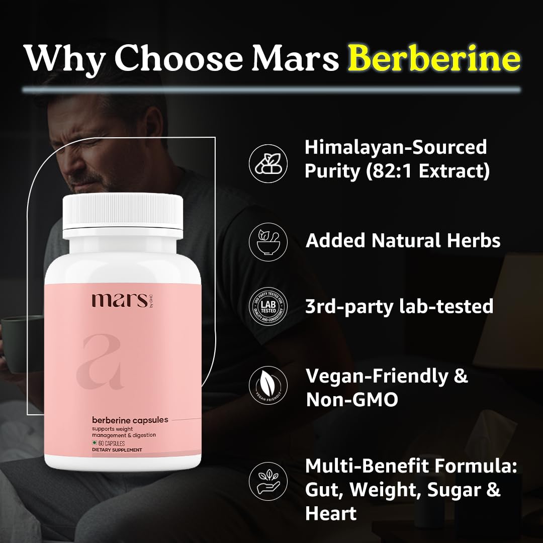 mars by GHC Himalayan Berberine, Turmeric & Ginseng, Herbal Wellness Formula for Daily Metabolic & Digestive Support Tablets, 180 Tablets