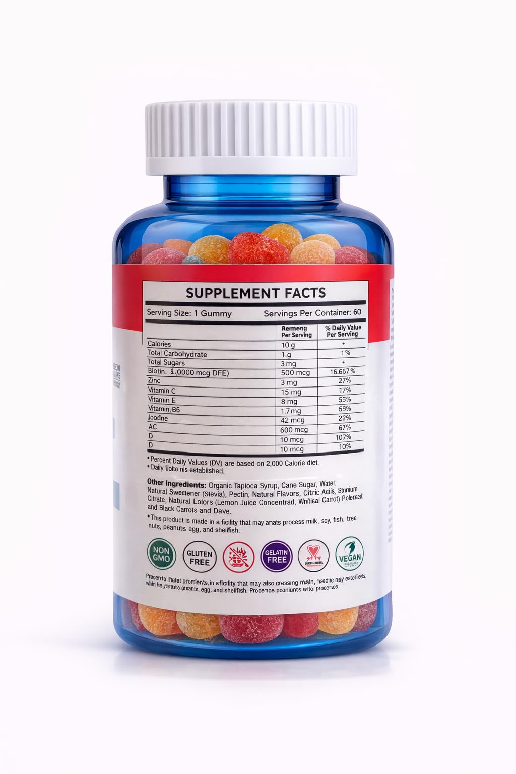 Wellrite Hair, Skin & Nail Gummy Vitamins, 60 Count