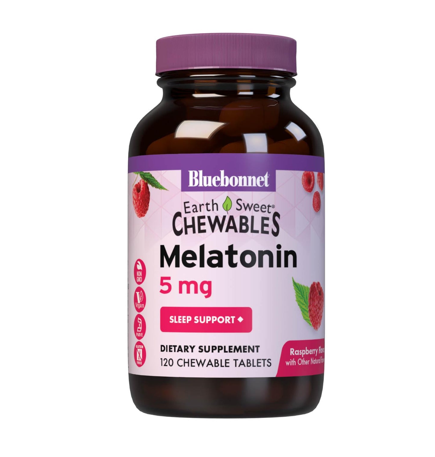 BlueBonnet EarthSweet Melatonin 5 mg Fast-Acting Quick-Dissolve Nighttime Relaxation & Restful Sleep Support Tablet, 120 Tablets