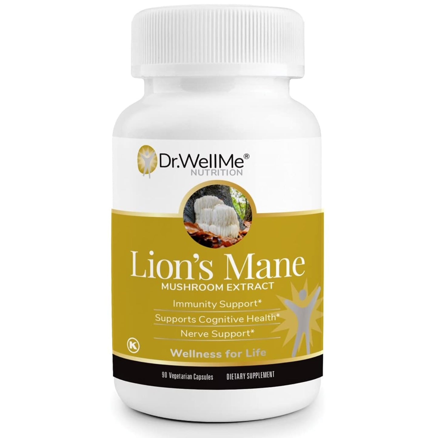 DR WELLME NUTRITION Organic Lion's Mane Mushroom Capsules, 90 Count