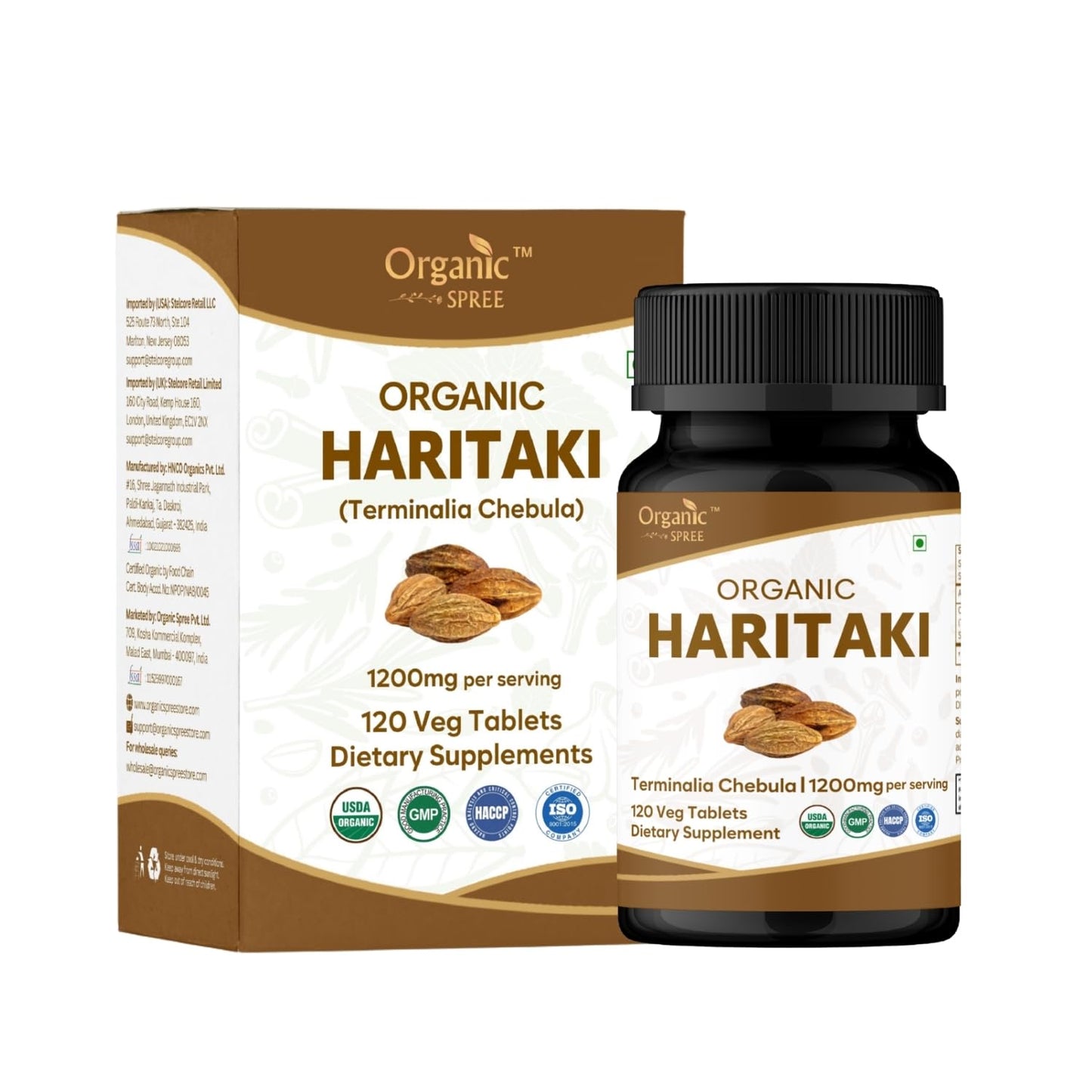 ORGANIC SPREE Haritaki Tablets, 120 Tablets
