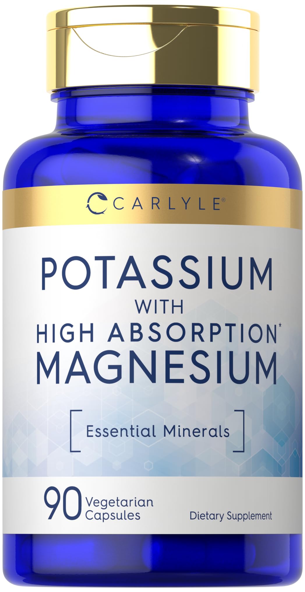 Carlyle Potassium Magnesium Supplement Capsules 90 Count