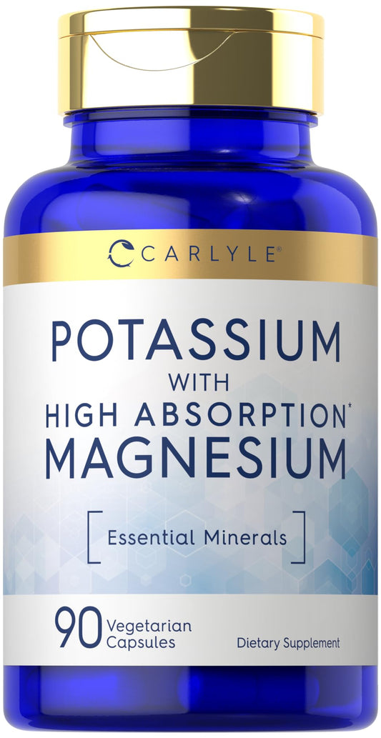 Carlyle Potassium Magnesium Supplement Capsules 90 Count