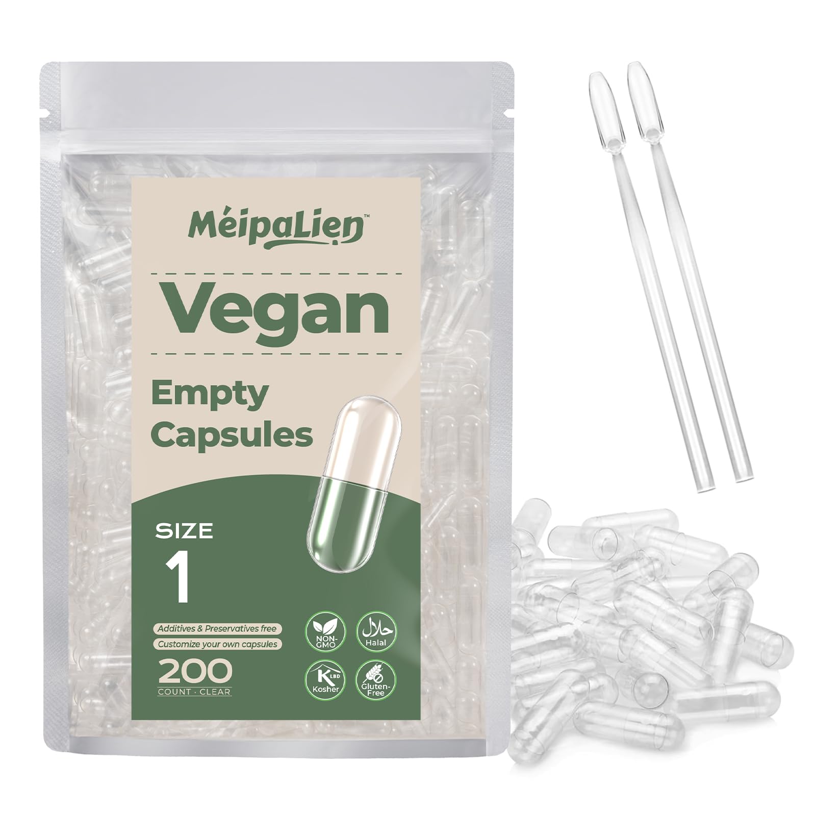 MéipaLien HPMC Empty Capsules 200 Count
