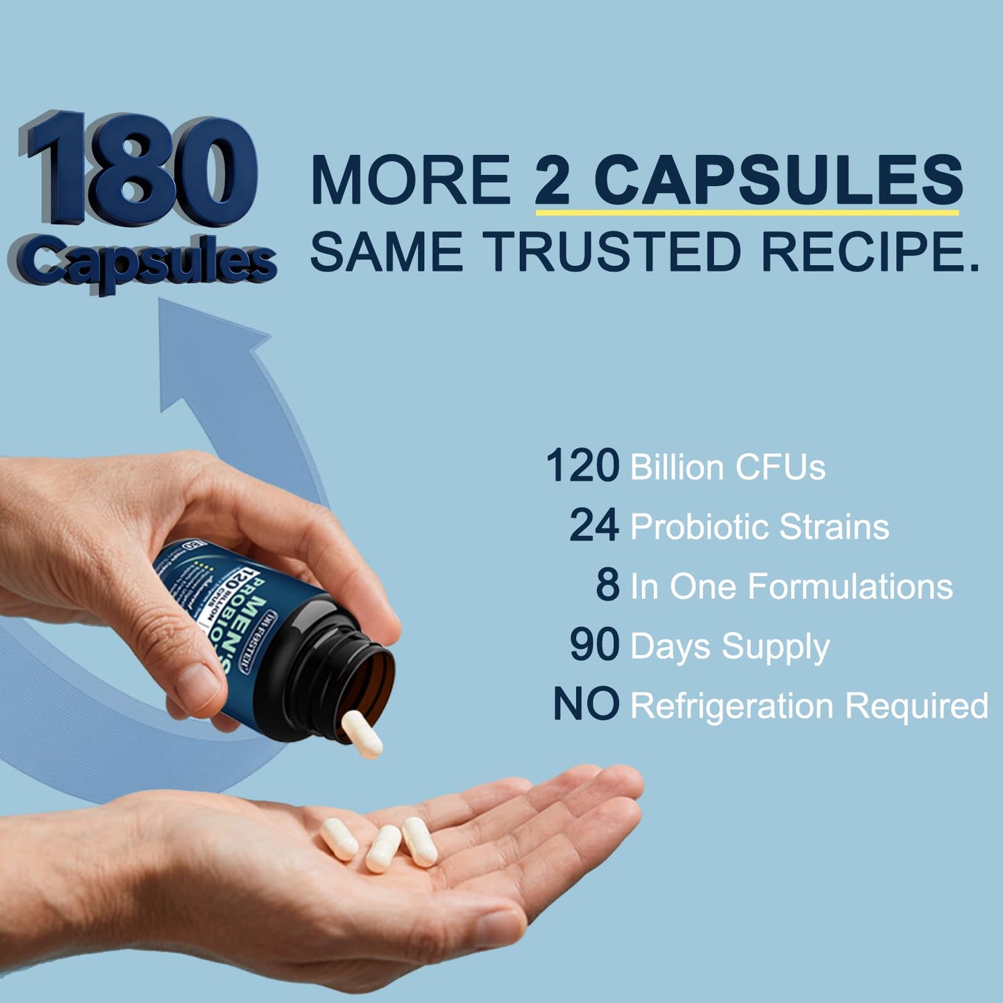 DRFOSTER Probiotics for Men Digestive Health Capsules, 180 Count