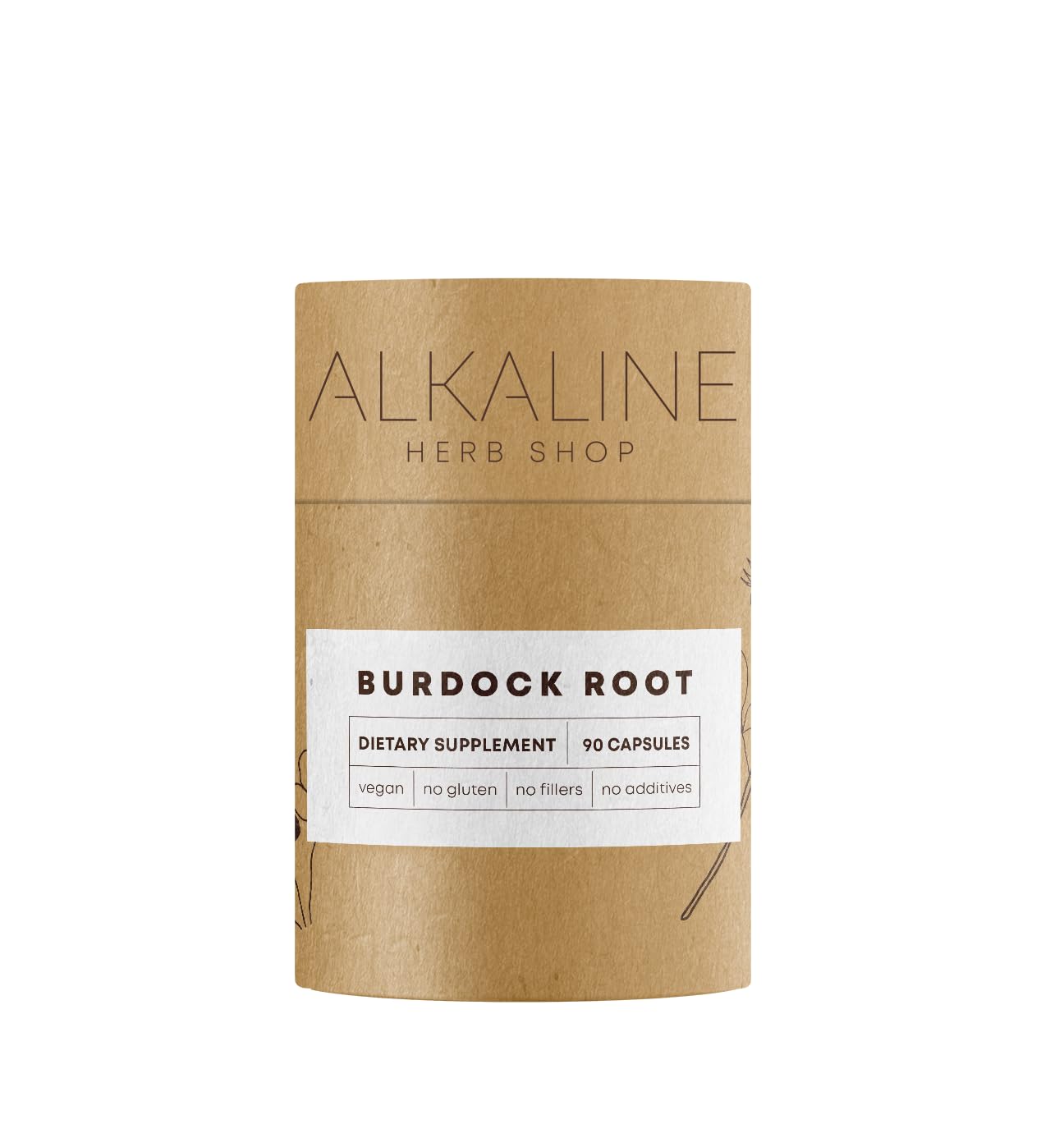 Alkaline Herb Store Burdock Root Supplement Capsules, 90 Count