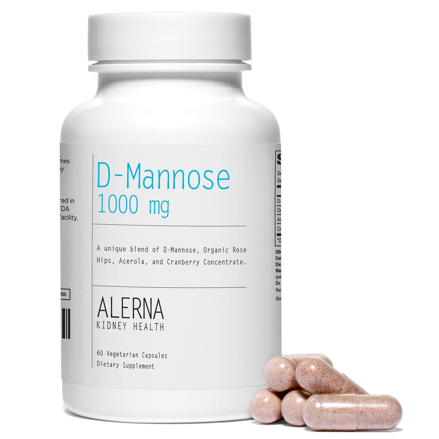 Alerna Kidney Health D-Mannose 1000 mg Capsules, 60 Count