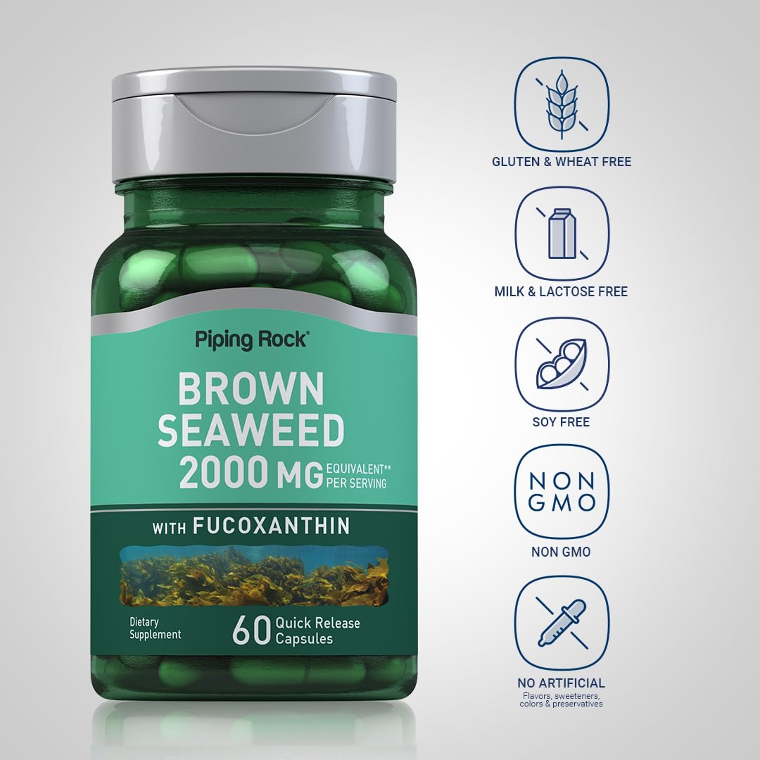 Piping Rock Brown Seaweed Fucoxanthin Extract Capsules 60 Count