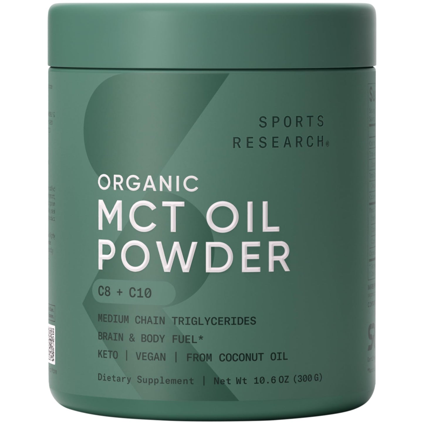 Sports Research Organic Coconut MCT Oil Powder, 10.6 oz