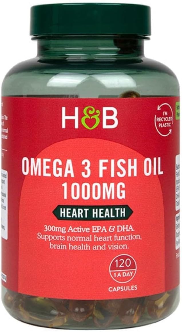Generic Omega 3 Fish Oil 1000mg Capsules, 300mg EPA & DHA, 120 Count