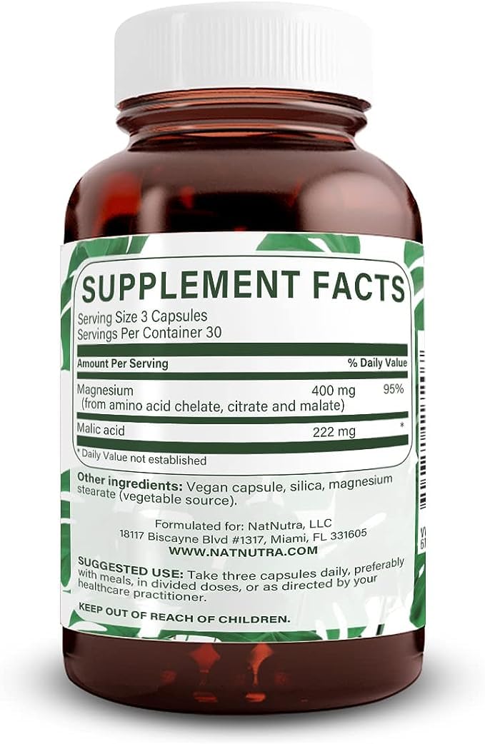 Natural Nutra Mega Magnesium 400mg Supplement Capsule, 90 Capsules
