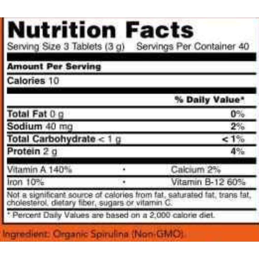 NOW Foods Spirulina Tablets 120-Count