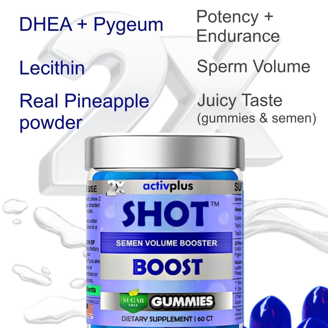 ACTIV PLUS Semen Volume Booster Maximizer 2X Load Gummies 60