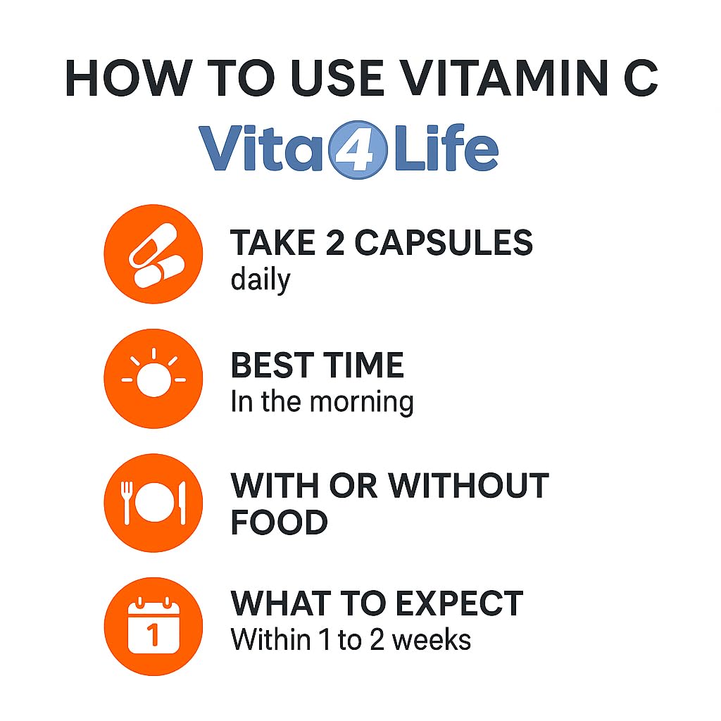 Vita4Life Vitamin C 1000mg with Zinc & Bioflavonoids, 240 Capsules