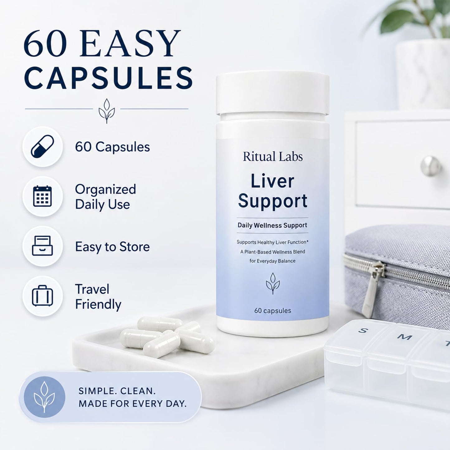 Ritual Labs Happy Support with Milk Thistle Vitamin Supplement 60 Capsules