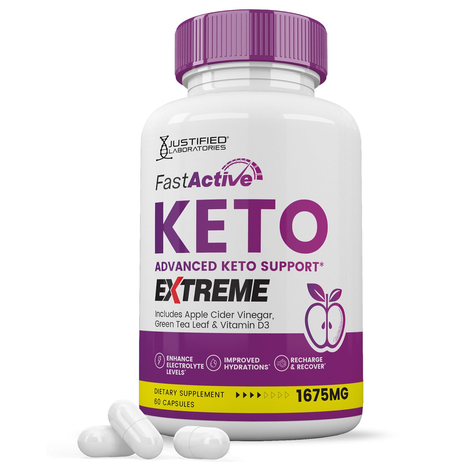 Justified Laboratories Fast Active Keto ACV Extreme 1675MG 60 Capsules
