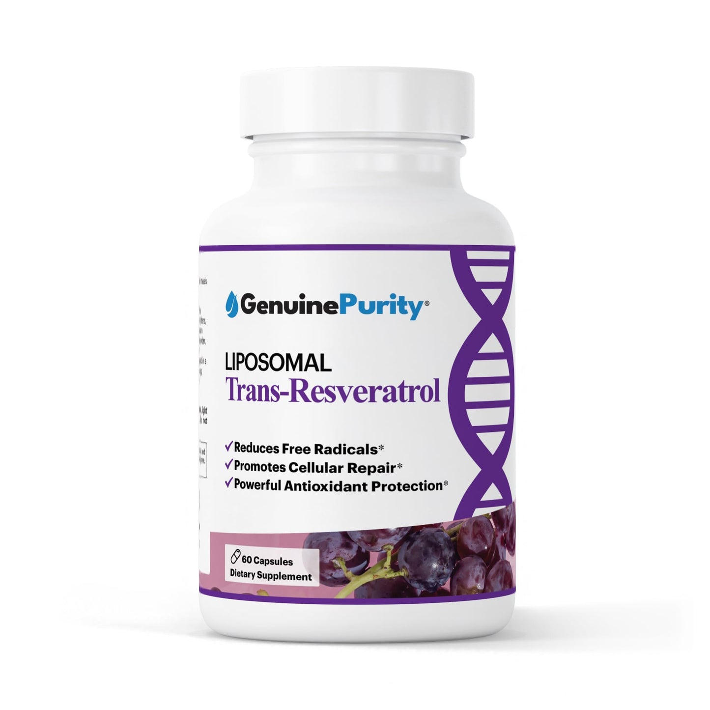 GenuinePurity Liposomal Trans Resveratrol 500mg, 60 Capsules