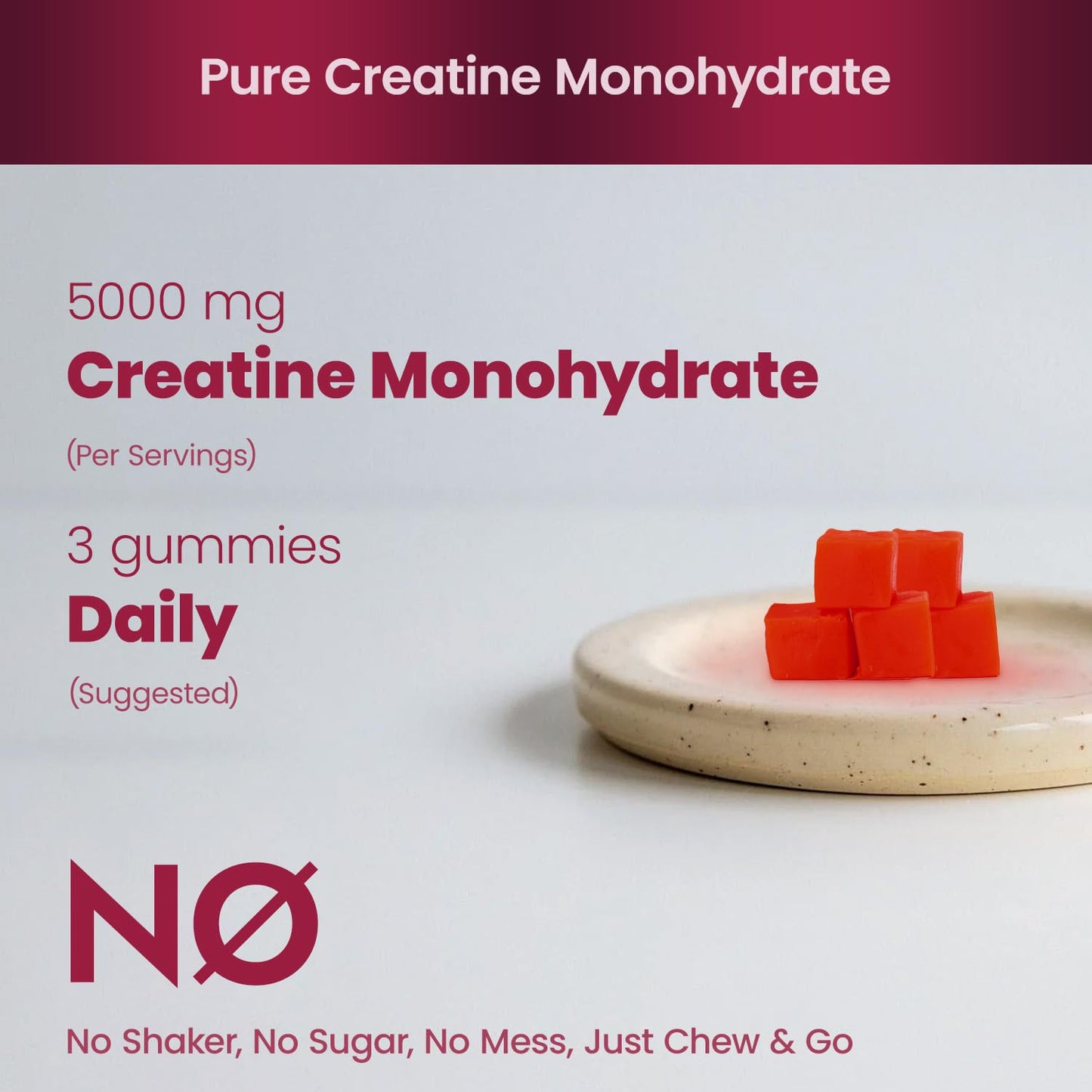 MOMOF4TRANSFORM Creatine Monohydrate Gummies, 90 Count