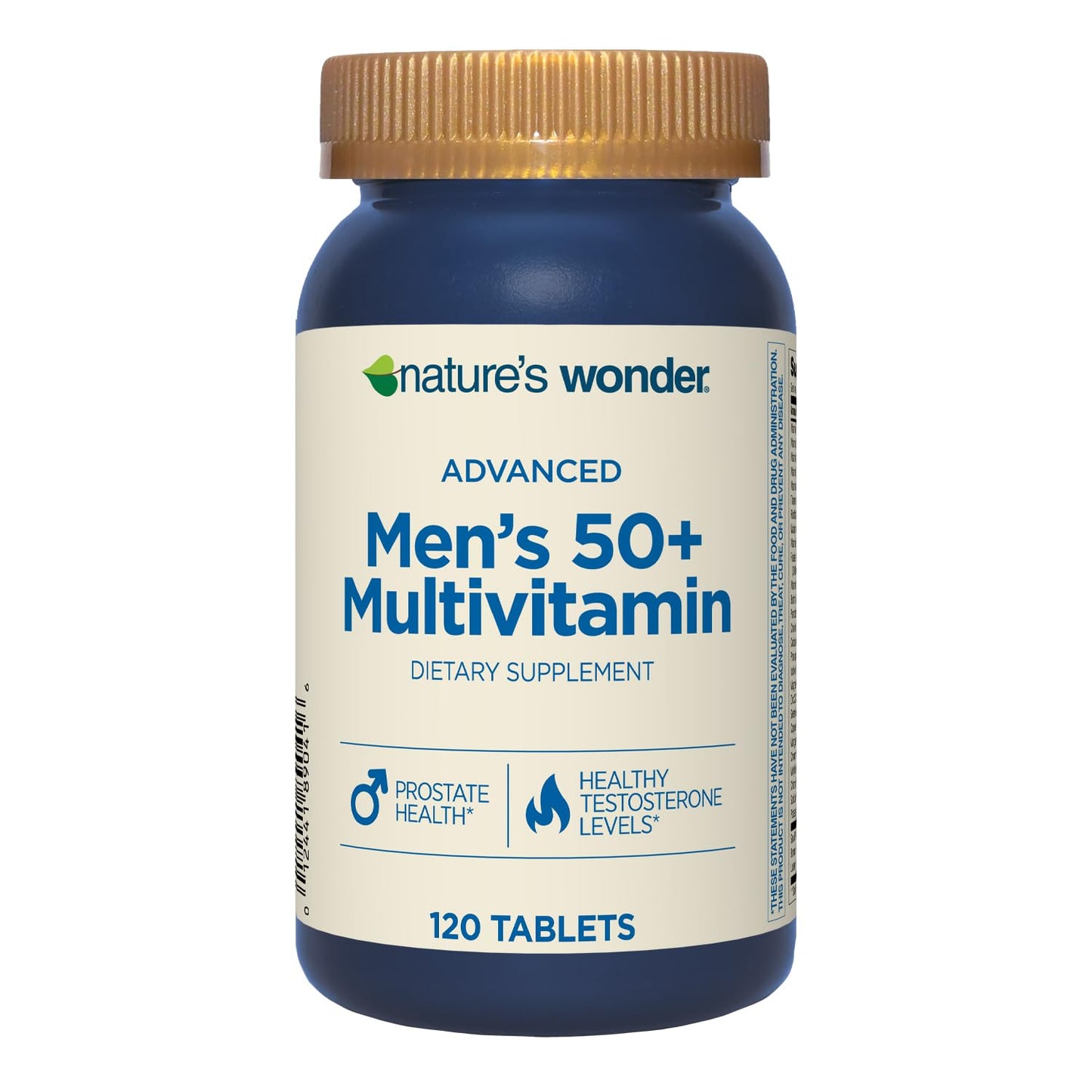 Nature's Wonder Advanced Men's 50+ Multivitamin/Multimineral Supplement with Vitamin D3 and B Vitamins, 120 Tablets