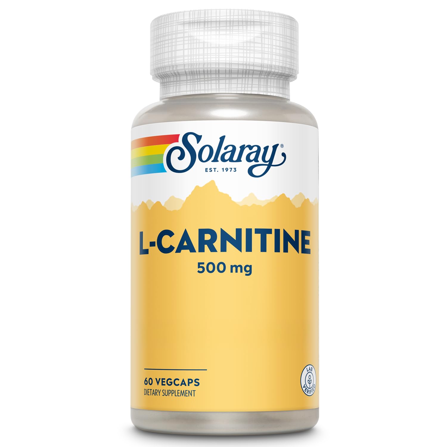 Solaray L-Carnitine 500 mg Free-Form Capsule, 60 VegCaps