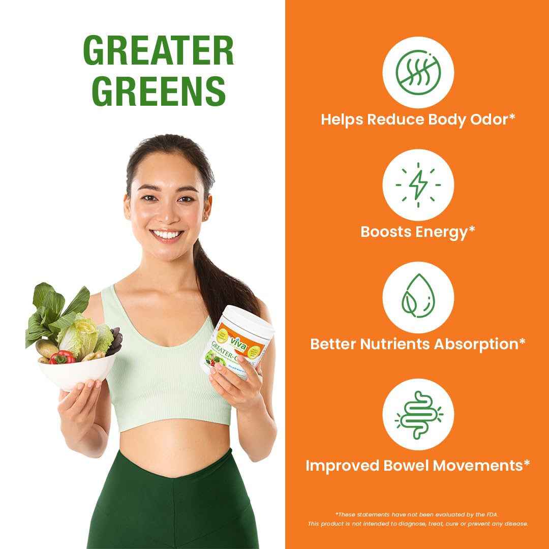 Viva Vitamins Greater Greens Detox Cleanse Powder, 10 oz