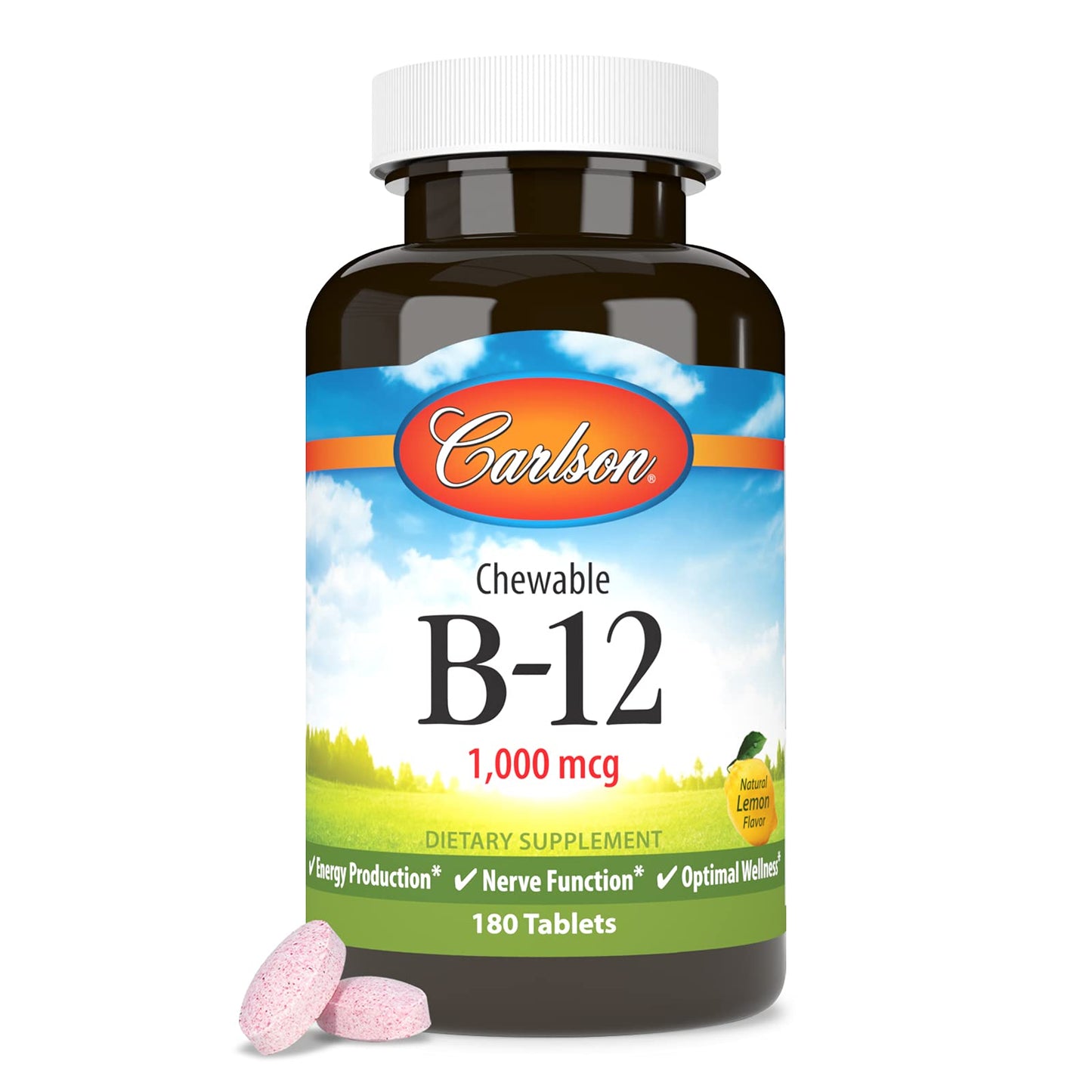 Carlson Vitamin B-12 1000 mcg Tablet, 180 Tablets