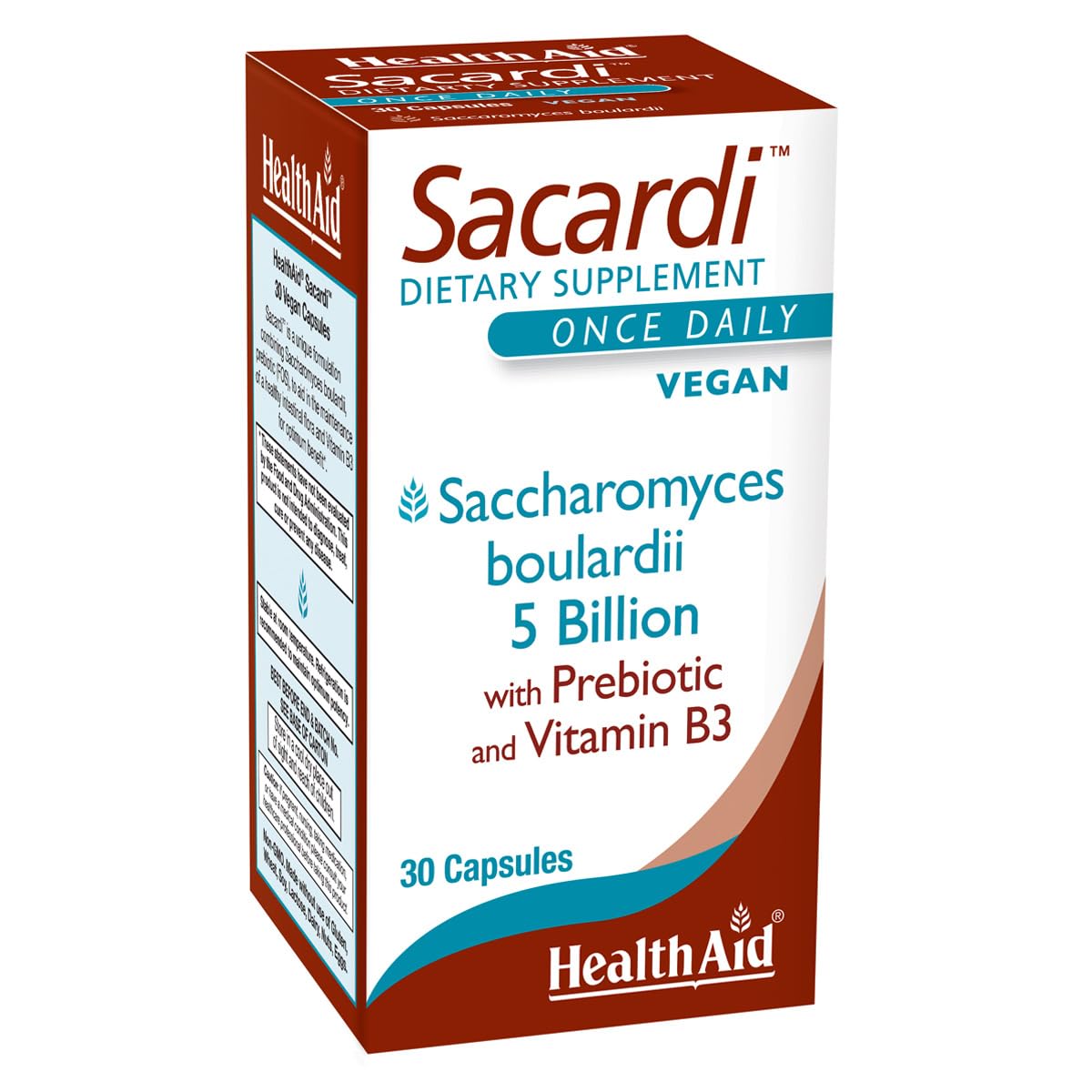 HealthAid Sacardi Saccharomyces Boulardii Capsules 30 Count
