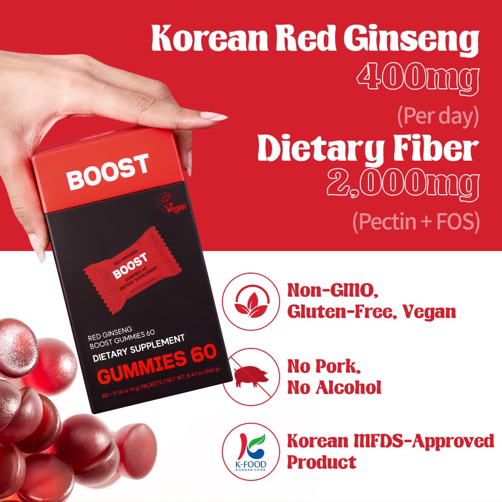 Dr.blet DOCTORBLET Red Ginseng Boost Gummies 60 Count