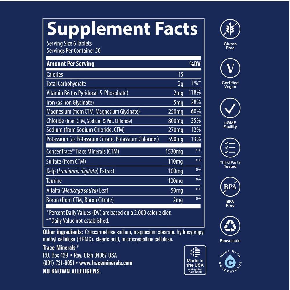 Trace Minerals Electrolyte Stamina Tablets, 300 Tablets