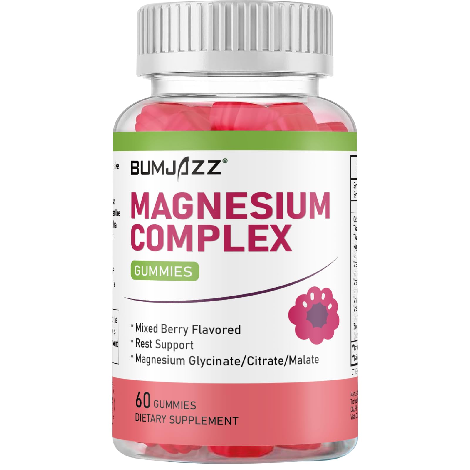 Bumjazz Magnesium Complex Gummies 800mg 60 Count
