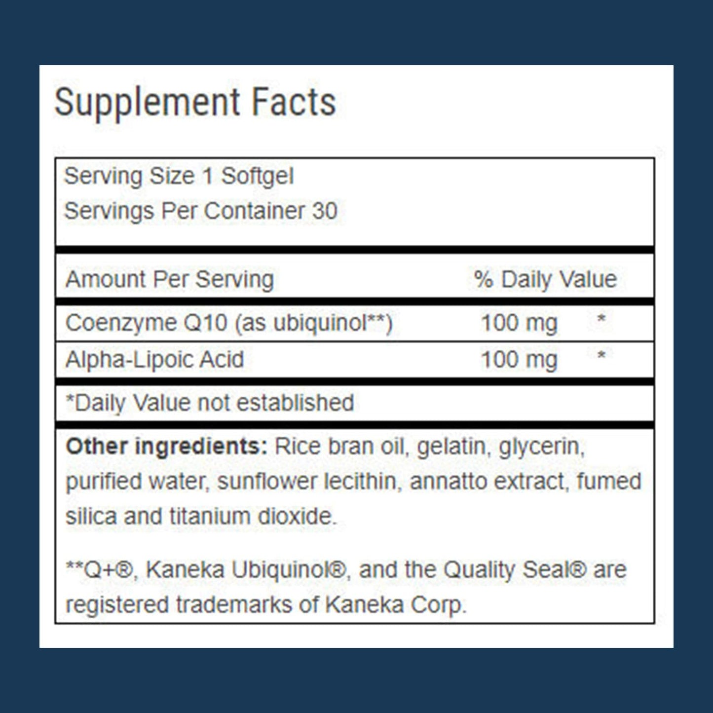 Advanced Bionutritionals Ubiquinol CoQ10 Softgels 30