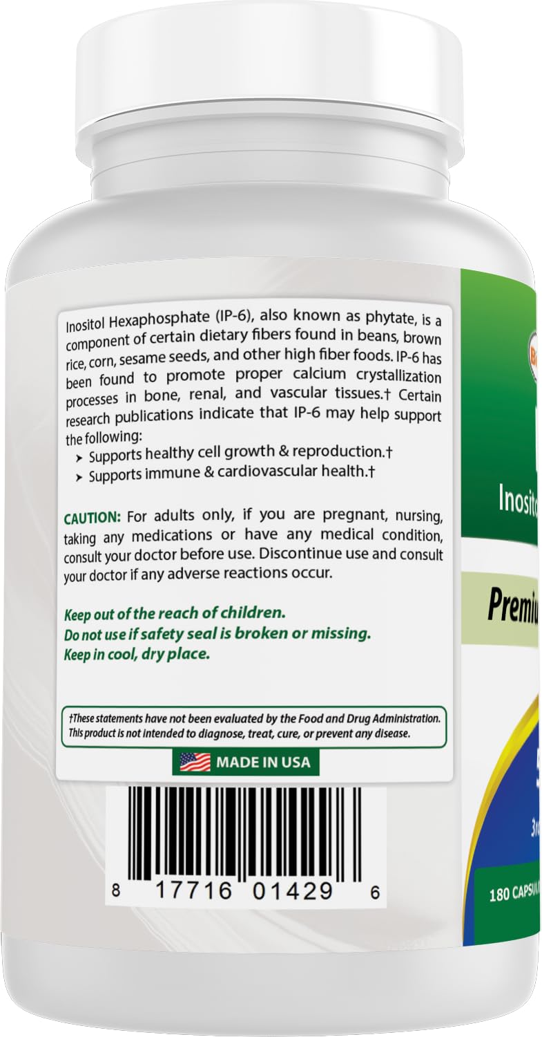 Best Naturals IP-6 510 mg Capsules, 180 Count